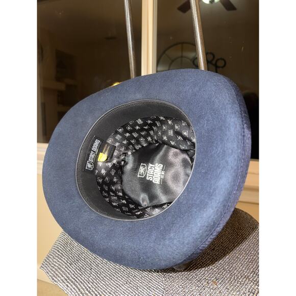 Stacy Adams Classic Men’s Wool Felt Fedora – Navy Blue (XL) - Picture 5 of 10